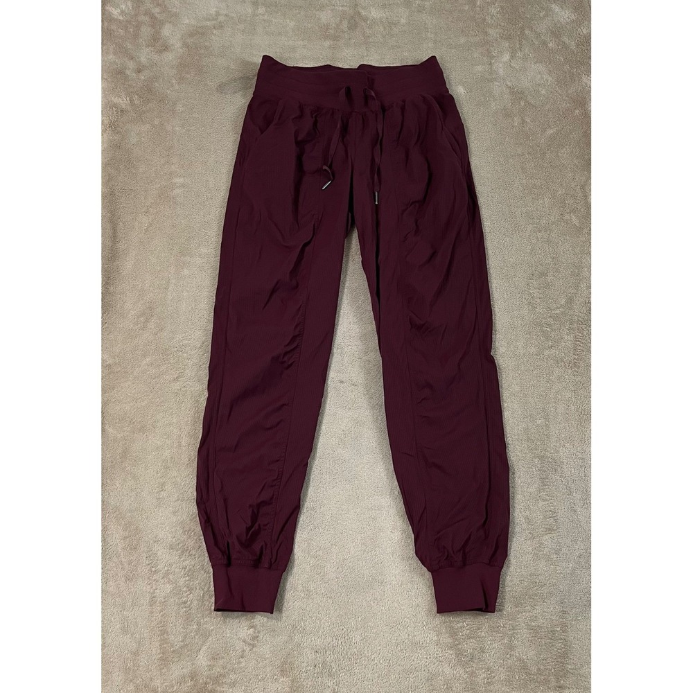 Lululemon Dance Studio Mid-Rise Jogger Women's 4 Burgundy Red Nylon LW5ENMS EUC